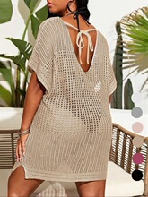 I 65916 V Neck Knit Beach Cover Up �Ȼ������� �羳ŷ��