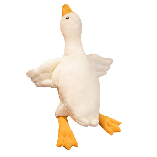 Simulated big white goose doll plush animal long pillow for children to comfort big goose pillow duck doll to accompany sleeping