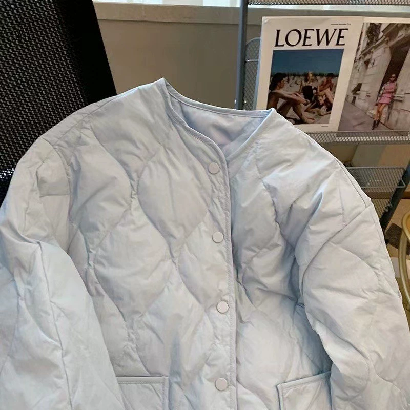 Blue winter sexy keep warm quilted down jacket, 2024 years