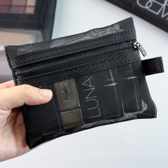 化妝包小號口紅氣墊包收納袋便攜隨身迷你補妝包袋網紗簡約少女心