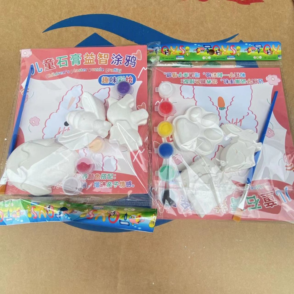 Muñeca de yeso pintado tres DIY pintado a mano blanco en blanco al por mayor juguete para niños papelería tienda puesto