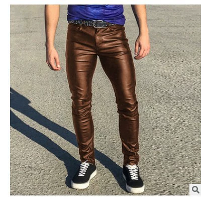Retro polyurethane trousers for leisure, Amazon, punk style