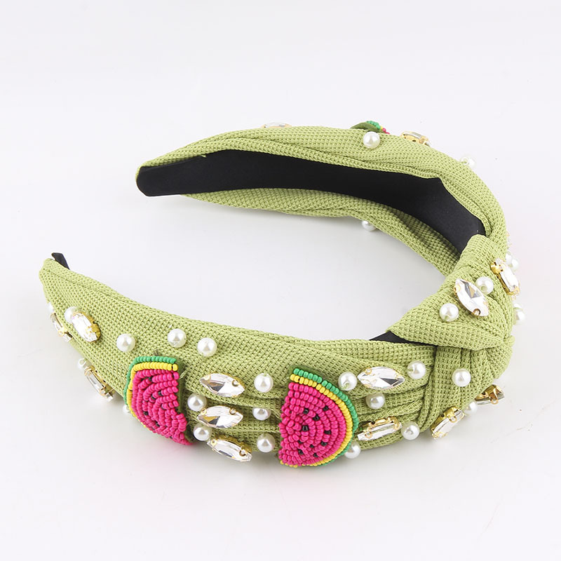 Elegant Lady Star Fruit Solid Color Cloth Inlay Artificial Rhinestones Artificial Pearls Hair Band display picture 5
