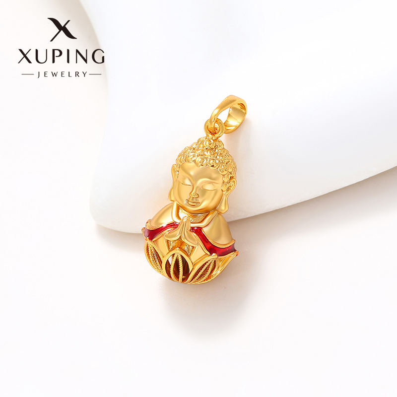 Xuping aleación de cobre dorado loto colgante de Buda pequeño colgante de estilo nacional femenino retro accesorios de colgante de Buda al por mayor