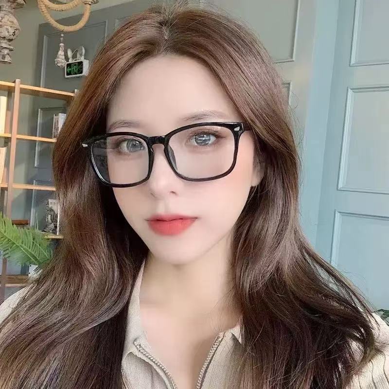 Classic, Simple and Comfortable Square Rice Nail Frame Anti-Blue Light Goggles, Fashionable and Trendy Photo-Taking Concave Shape Night