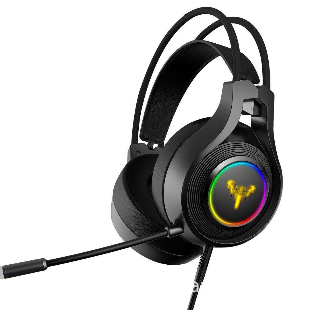 Auriculares transfronterizos con cable auriculares e-sports juego de auriculares pollo comiendo con micrófono portátil a juego de colores fríos