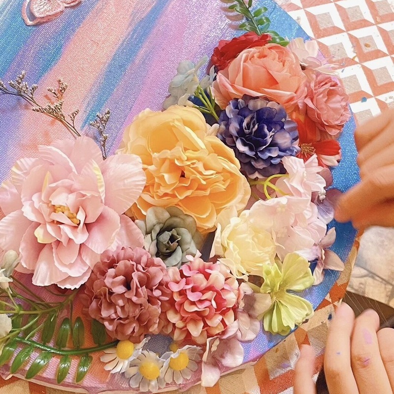半壁画石膏沙龙活动手工立体法式油画插花diy材料女神节手作装饰|undefined