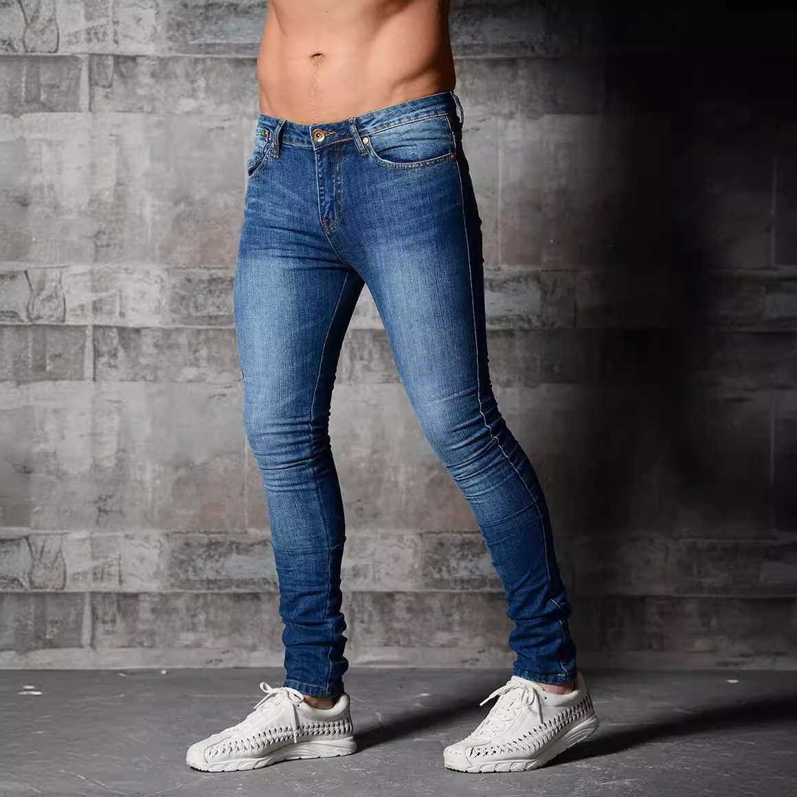 Jeans Ajustados para Hombre, de Algodón, Elásticos, para Deportes