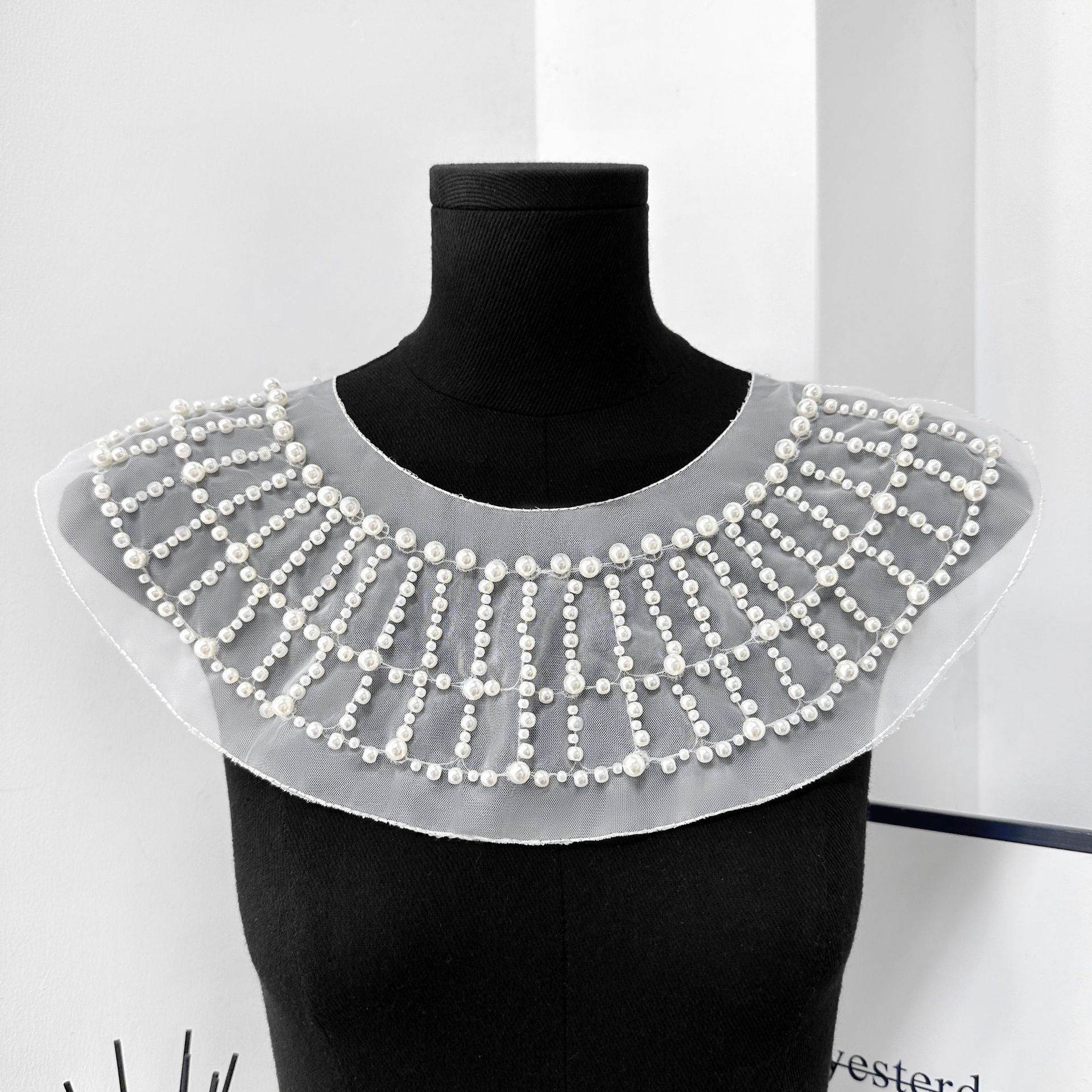 Decoración de cuello de malla de perla damas blancos cuello colgante ropa de chalDIY Hangzhou accesorios vestido accesorios de boda