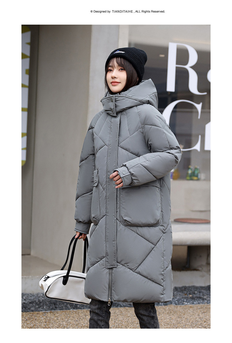 Abrigo de invierno casual de color sólido para mujer._voghion.com