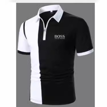 2024 nuevo Aliexpress transfronterizo verano delgado casual de manga corta cremallera estriada solapa camiseta camiseta polo