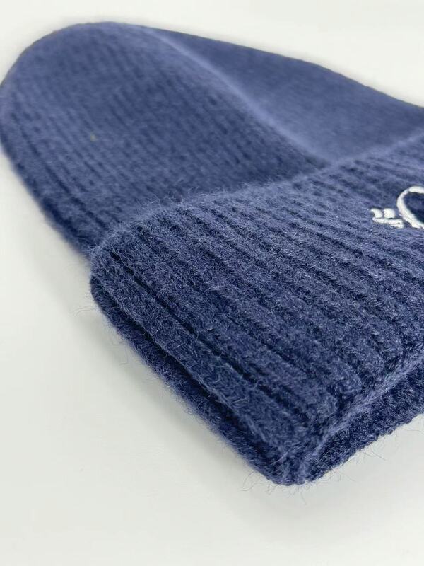 秋冬の薄い刺繍ニット帽、男女兼用防寒帽子、ファッショナブルで多用途なトレンディな帽子、スターと同じスタイルのコロン暖かいトレンディなブランド帽子|undefined