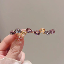 发夹边夹网红时尚优雅蝴蝶结水晶一字夹简约时尚夹顶弹簧夹发卡女