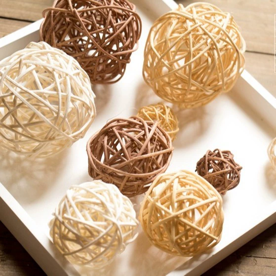 Vine Ball натуральные растения Ручной Работы Коричневый Белый Бежевый фото реквизит детский сад магазин украшения
