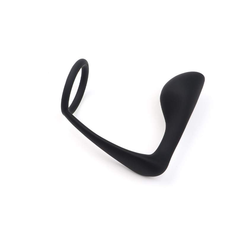 Locking Anal Plug with Ring Prostate Massager, Silicone Two-in-One Training Toy — detail image 7