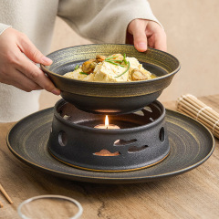 手描き烏金砂アルコール加熱乾燥鍋レトロ日本式ホテル食器保温料理碗皿