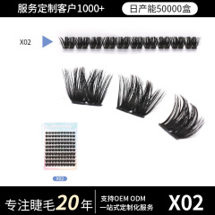 クロスボーダーのまつげの対外貿易の欧米の段階の輪のまつげの濃密な黒い茎の柔らかい自己接ぎ木のまつげのX02