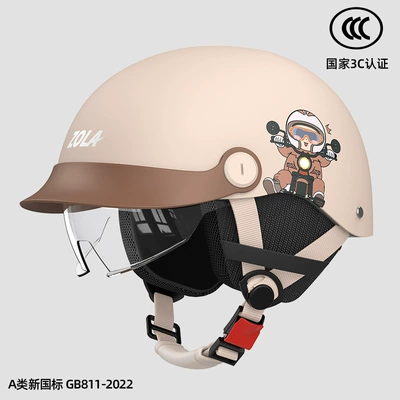 summer helmet battery motorcycle sunscreen – Motosiklet kaskı (dəbilqə) - khaki-hd-inner-mirror-winter-removable-ear-protection-3c-certification-paint