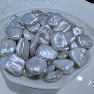 Freshwater Pearl 13-16mm Square Baroque Flaw Glare Color Naked Beads Semi-finished Jewelry diy Loose Beads