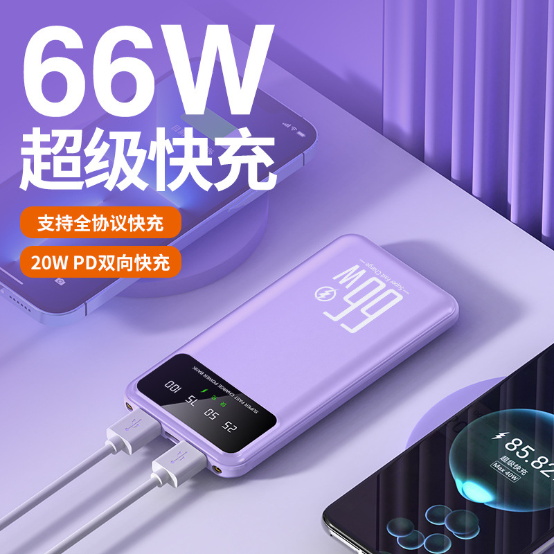 66W teléfono móvil universal súper rápido carga de gran capacidad banco de energía 20000 mA de dos vías flash de carga de energía móvil al por mayor