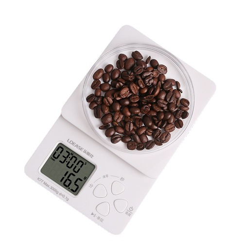 Small household electronic scale with timer, kitchen timing, accurate electronic scale, baking high-precision dual-purpose food scale