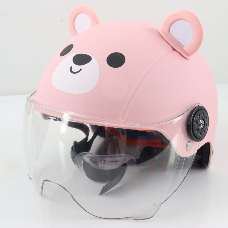 電動自転車用子供用ヘルメット、漫画風のかわいいハーフヘルメット、クマの子供用、学生用、赤ちゃん用安全ヘルメット、サイクリング用|undefined