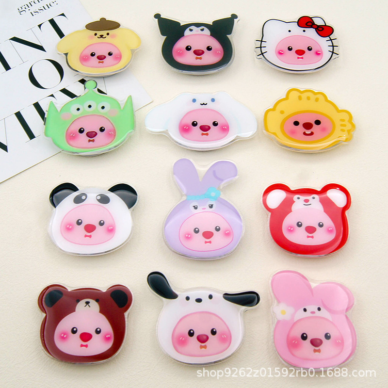 Japanese and Korean Ins Little Beaver Merchandise Mackerel Taiyaki Cute Cartoon Airbag Phone Holder Birthday Gift