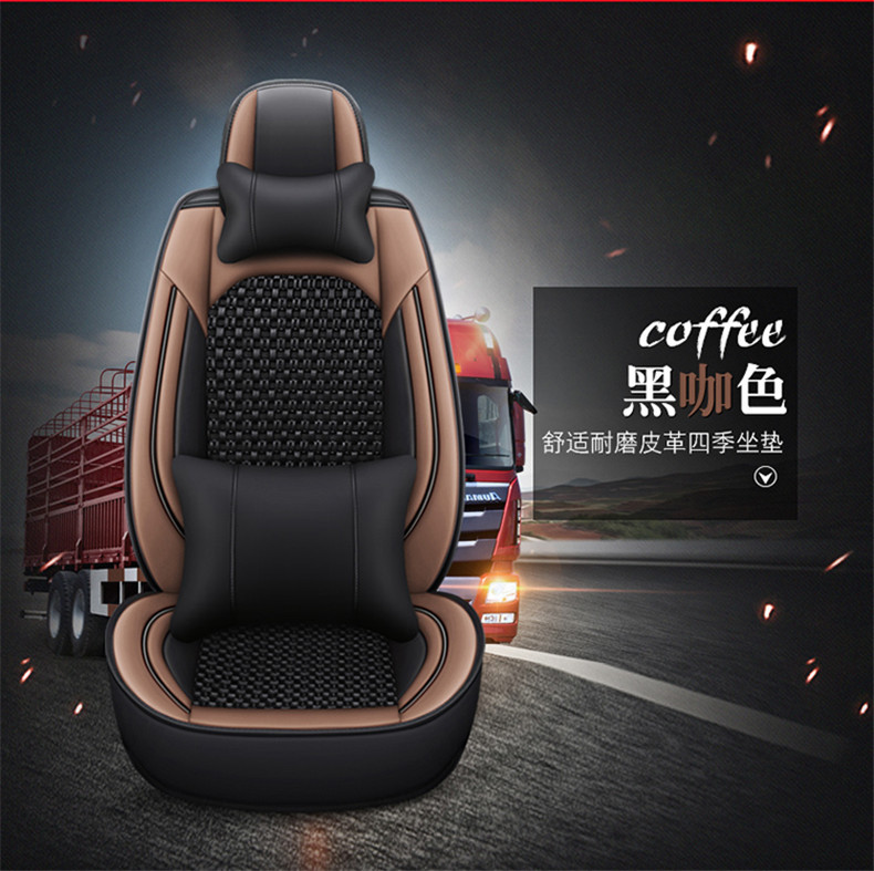 Truck leather cushion Ice Silk fabric Four Seasons universal seat cover cross-border one-piece delivery factory direct single seat cushion