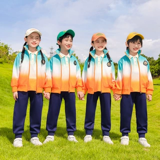 中小学生校服春秋款套装儿童班服幼儿园园服夏季短袖毕业服装批发