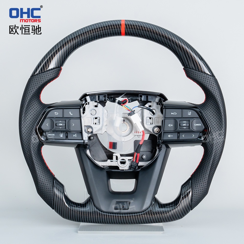 Suitable for 16-21 Models of Toyota Land Cruiser Lc200Lc300 Transfer-Printed Carbon Fiber Pattern Steering Wheel Assembly