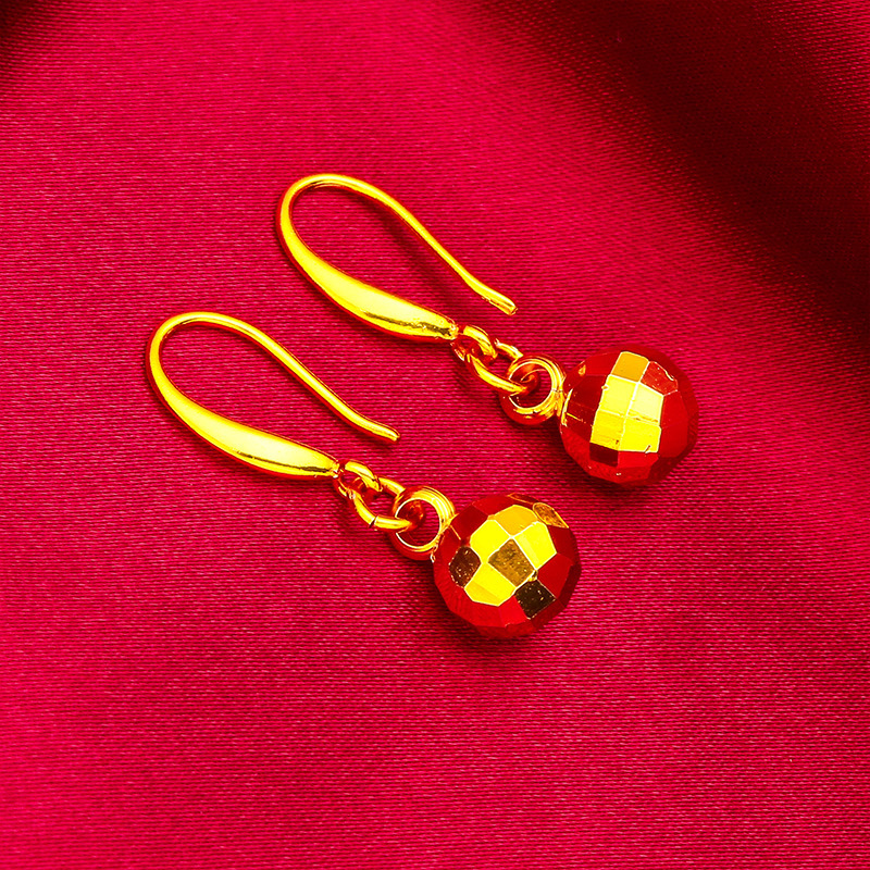 Vietnam sand gold Women's earrings earrings wholesale Women's sand Gold Jewelry earrings live delivery Thunder face earrings