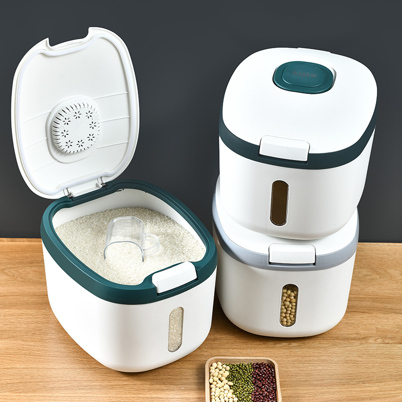 Home-use Pressurized Anti-Insect Rice Bucket with Sealing Rice Bucket for Kitchen 10L Large Capacity Multigrain Rice Container with One-Time Delivery
