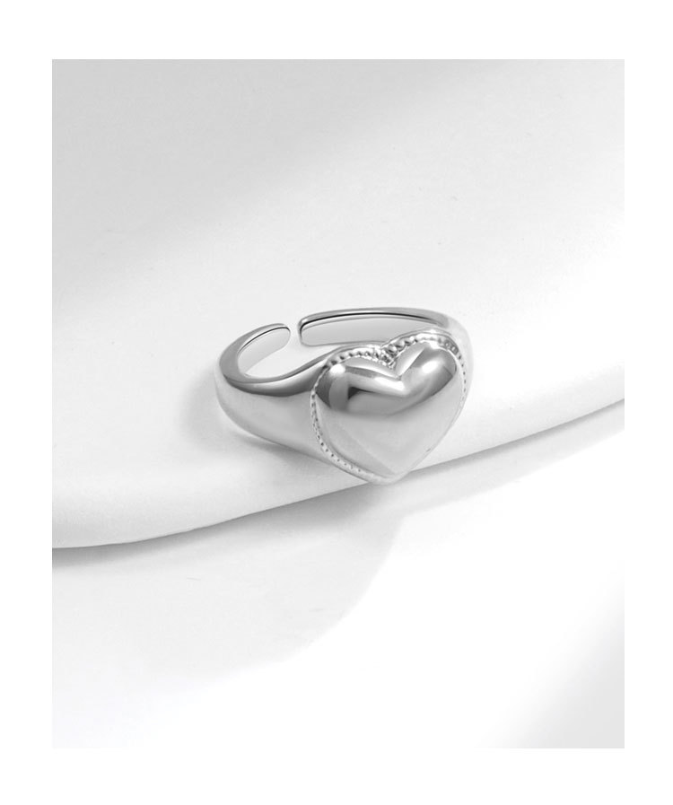 Women's Gender Wholesale Sweet Simple Style Heart Shape Copper Plating Open Rings