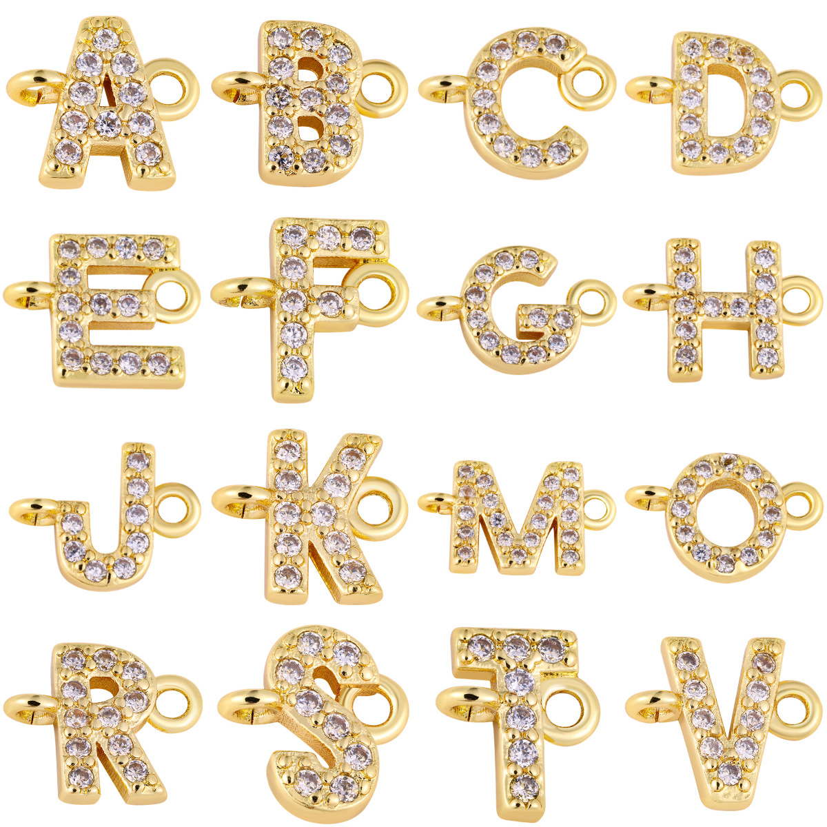 3g Weight Connectors Jewelry Making Type 7.7*13mm Jewelry Making Size Zircon Inlay Material DIY Jewelry Accessories, Bracelets Classification 1 Piece Quantity Copper Material Letter, Word Pattern Simple Style Style Beaded, Inlay Craft 1 Piece 7.7*13mm Copper Zircon Letter Word Connectors DIY Jewelry Accessories Bracelets 32