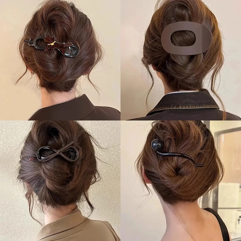 韓国のシンプルなツイストヘアクリップ、女性の後頭部のワンラインヘアクリップ、2025年の新しいスタイル、多用途のヘアクリップとヘッドバンド|undefined