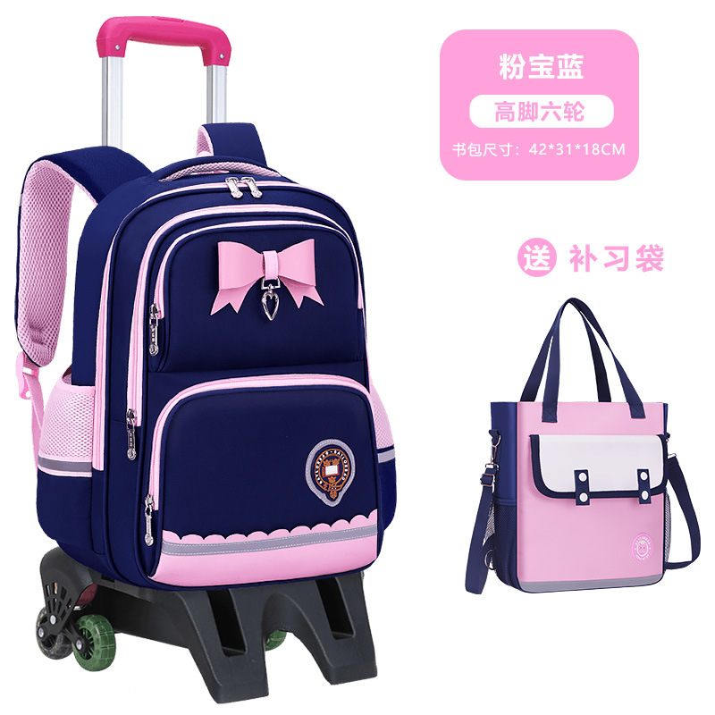 Nueva mochila de tirón para estudiantes de escuela primaria niñas 2 - 3 - 5 - 6 grados mochila de hombro para niños de gran capacidad impermeable para reducir la carga