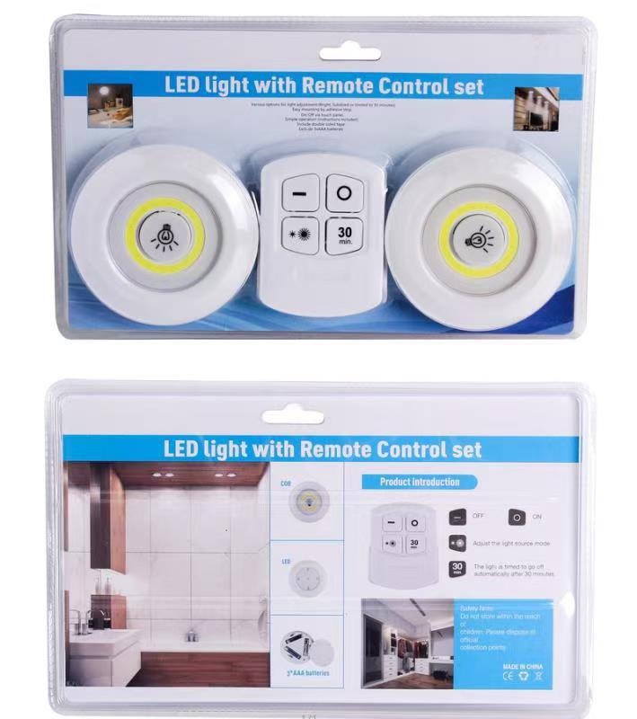 Luz COB inalámbrica con control remoto tipo lámpara de gabinete montada en pared para hogar