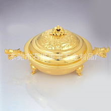 厂家供应龙头翅窝 金器汤窝 12位龙耳翅窝 酒店摆台金银器餐具
