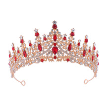 欧式跨境新娘皇冠合金发饰婚纱水钻发箍电镀生日王冠晚宴结婚头饰