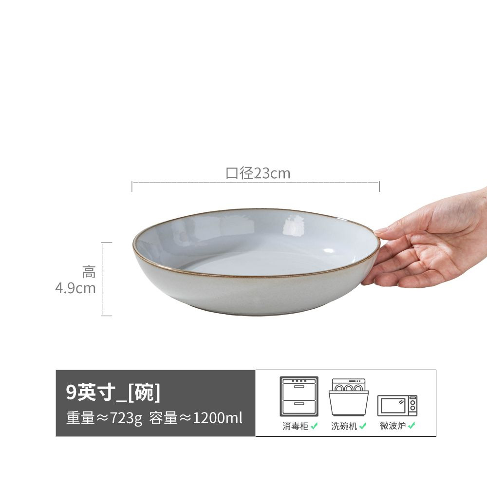 Gran colección de cuencos hermosos, cuencos de sopa de cerámica de color sólido retro, cuencos de fideos, ensaladeras de frutas redondas, vajillas para el hogar al por mayor