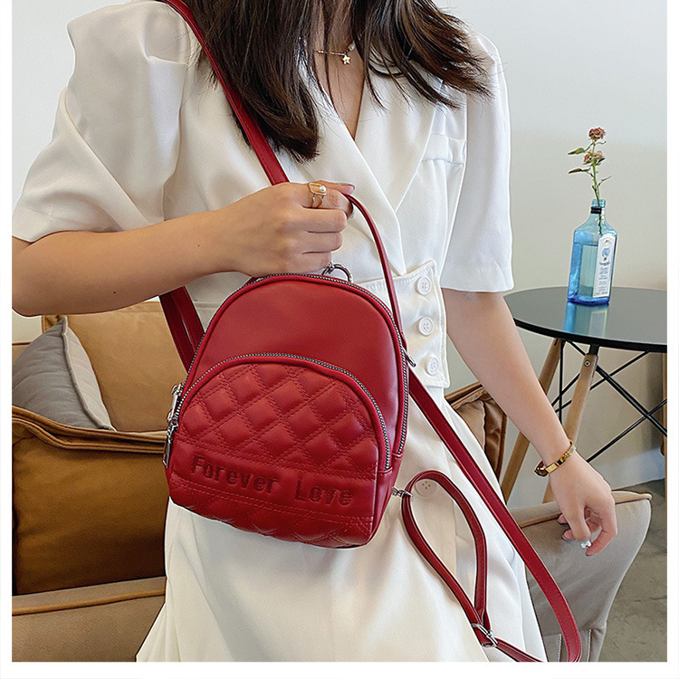 Rhombus Multifunctional Solid Color One-shoulder Portable Backpack Wholesale Nihaojewelry display picture 41