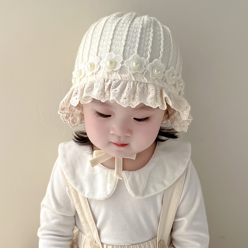 Baby gorro de orejas coreano estilo extranjero bebé primavera y otoño gorro de corte delgado para niños pequeños meses gorro de verano