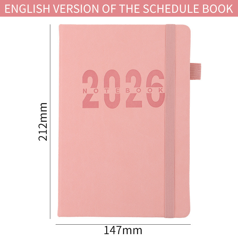 跨境2026年日程本365天计划本一日一页记事本时间管理商务笔记本|undefined