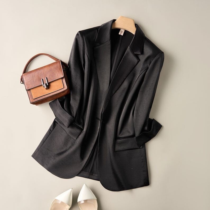 2026 New Style Women's Drapey Anti-Wrinkle Three-Quarter Sleeve Blazer, Lightweight Breathable Versatile Jacket, Suitable for 90kg 2026 New Style Women's Drapey Anti-Wrinkle Three-Quarter Sleeve Blazer, Lightweight Breathable Versatile Jacket, Suitable for 90kg