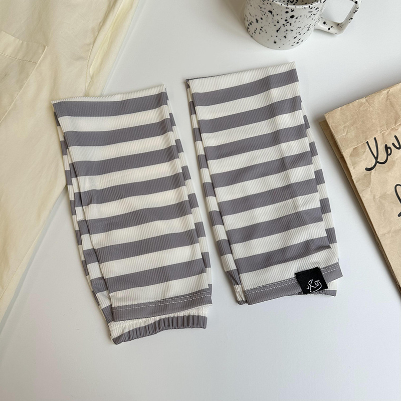 i manga rayada de protección solar para mujeres de verano nuevo suelto al aire libre protección solar manga de brazo protector solar