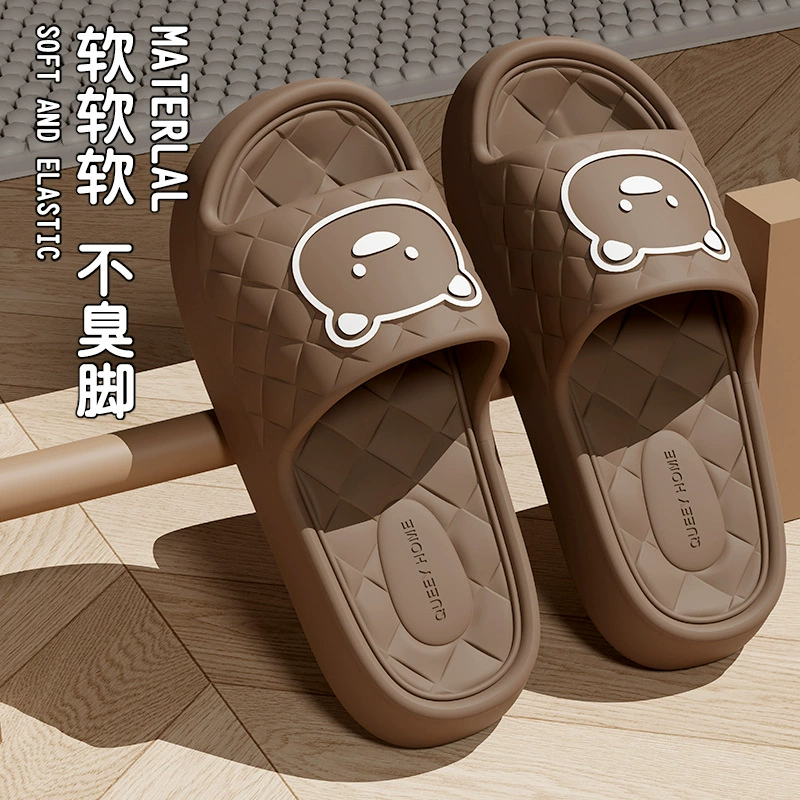 Ступать на фекалии тапочки для мужчин летом дома дома дома EVA нескользящая мягкая подошва ванная комната баня холодная дамы лето