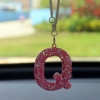 Car hanging, Diamond Love Bear Car Pendant - q-letter-car-pendant-pink