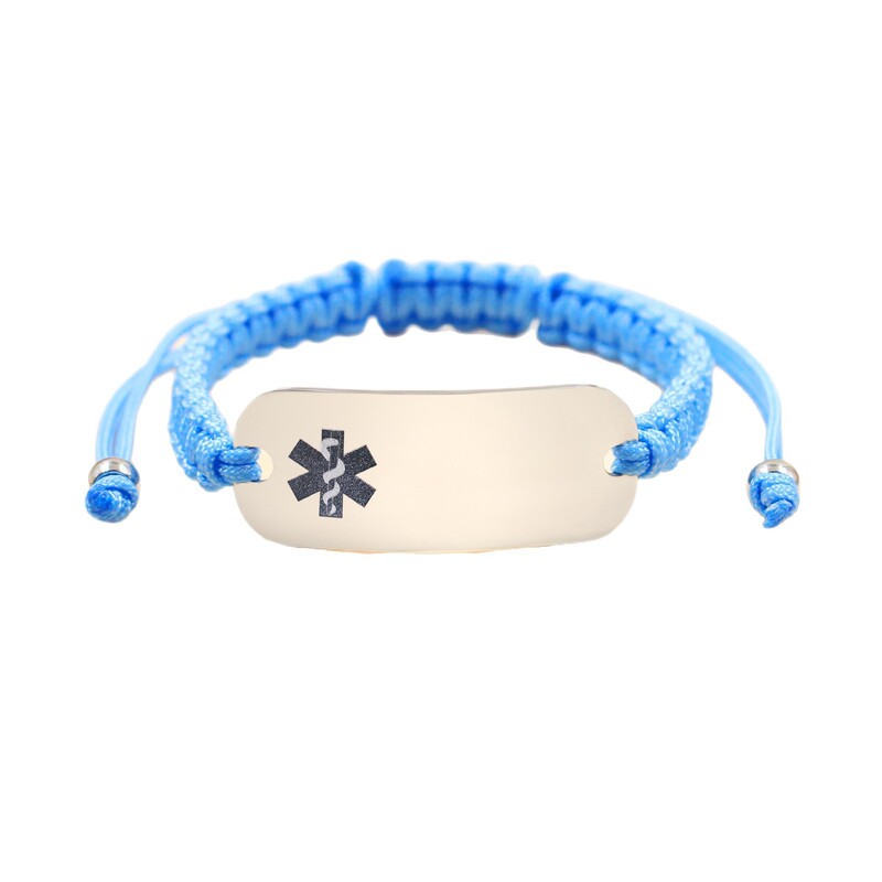 Cross-Border Export Stainless Steel Curved Brand Engraved Couple Bracelet Hand-Woven Adjustable Bracelet Cross with Custom Logo
