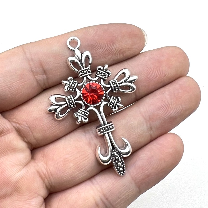 1 Piece Zinc Alloy Rhinestones Cross Pendant display picture 2