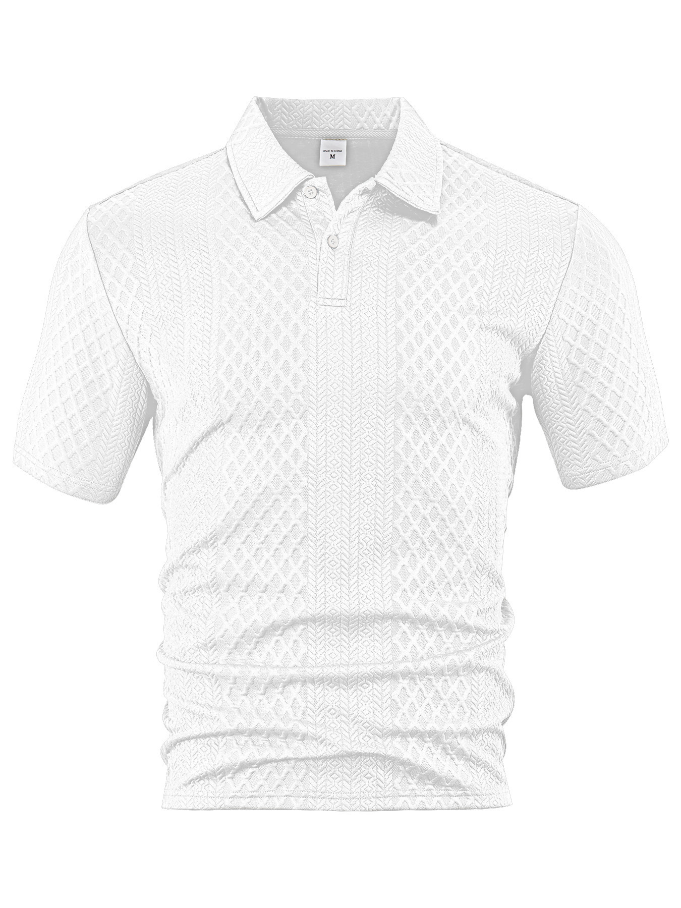Europa y Estados Unidos ropa de hombre transfronteriza verano delgado relajado transpirable casual Jacquard de color sólido con solapa de manga corta camisa polo de hombre image 7